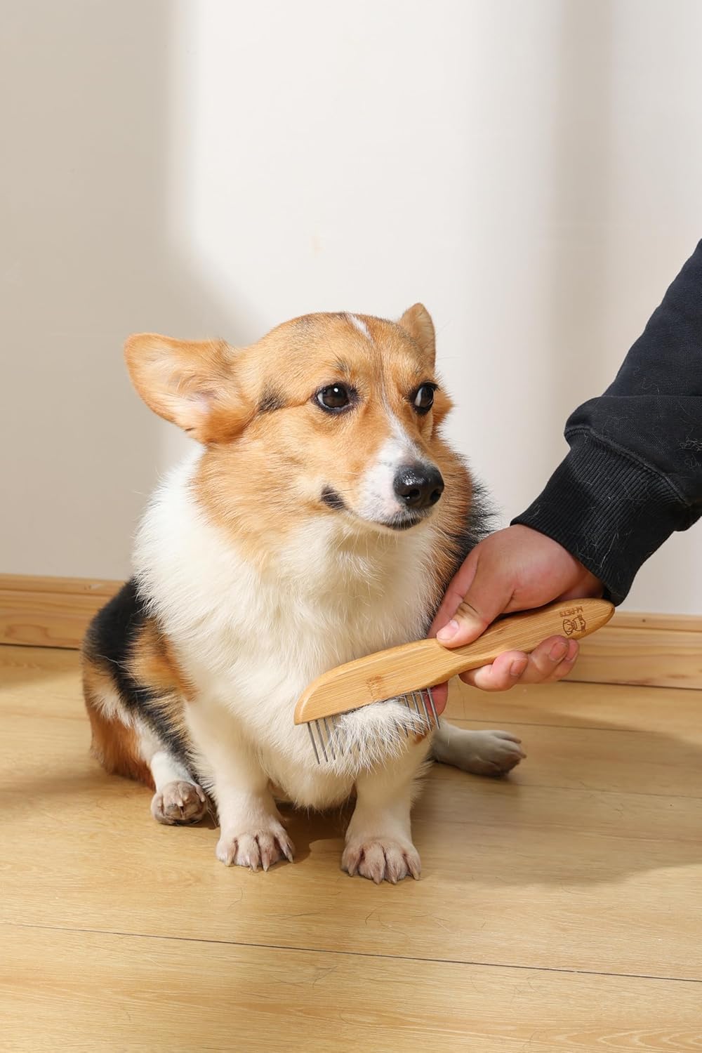 BAMBOO REGULAR COMB WITH ROTATING TEETH 31 TEETH