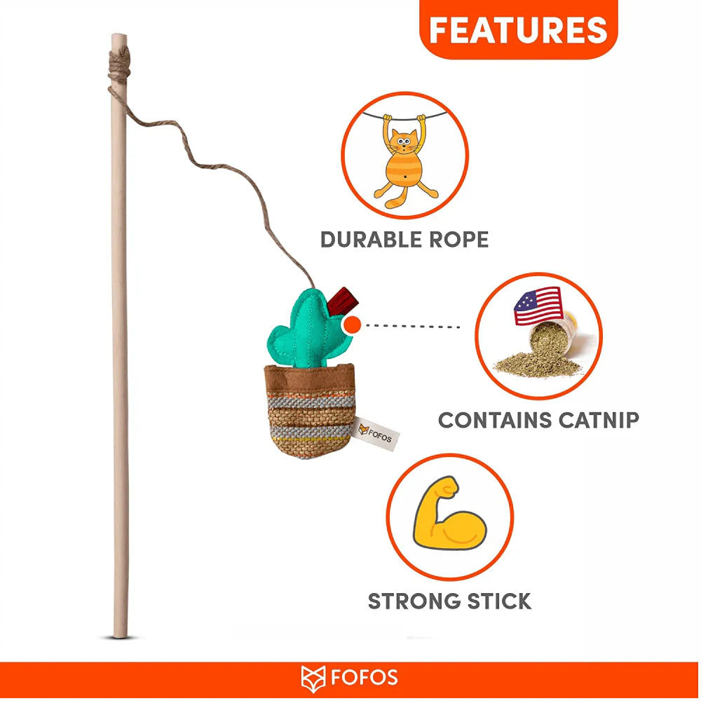 BARKBUTLER FOFOS CAT TOYS CACTUS WAND PHOENIX