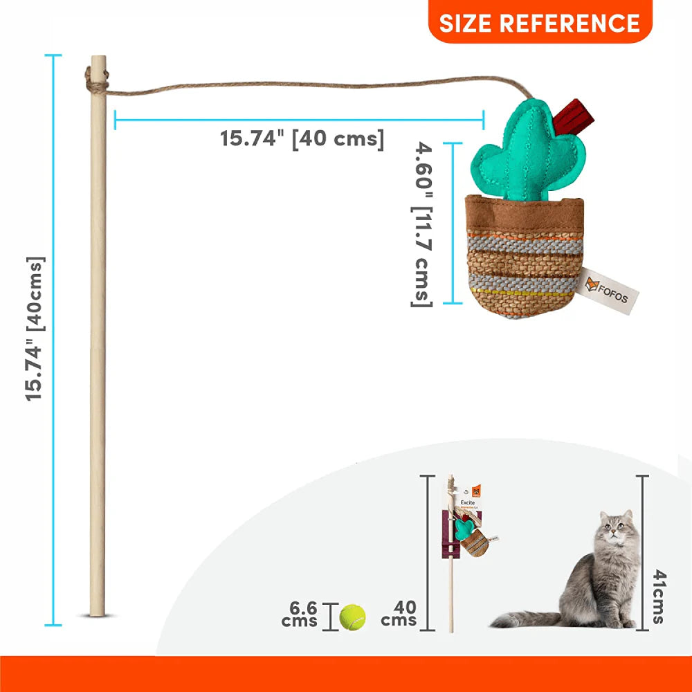 BARKBUTLER FOFOS CAT TOYS CACTUS WAND PHOENIX