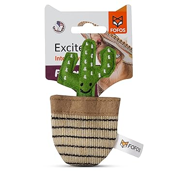 BARKBUTLER FOFOS CAT TOYS GREEN CACTUS