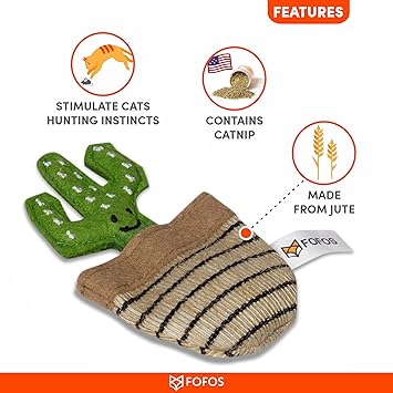 BARKBUTLER FOFOS CAT TOYS GREEN CACTUS