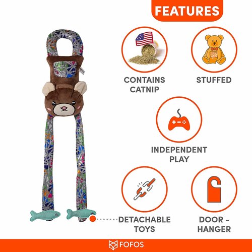 BARKBUTLER FOFOS BLOCKY MEOW DOOR HANGER BEAR