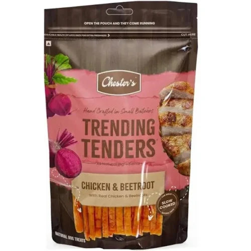 CHESTER TRENDING TENDERS CHICKEN AND BEETROOT 50G