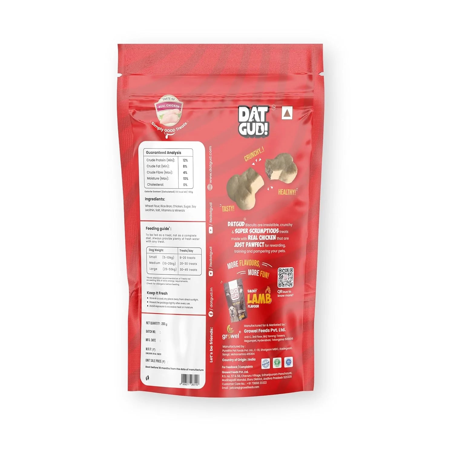 DAT GUD BISCUITS FOR DOGS SMOKY BBQ 200G