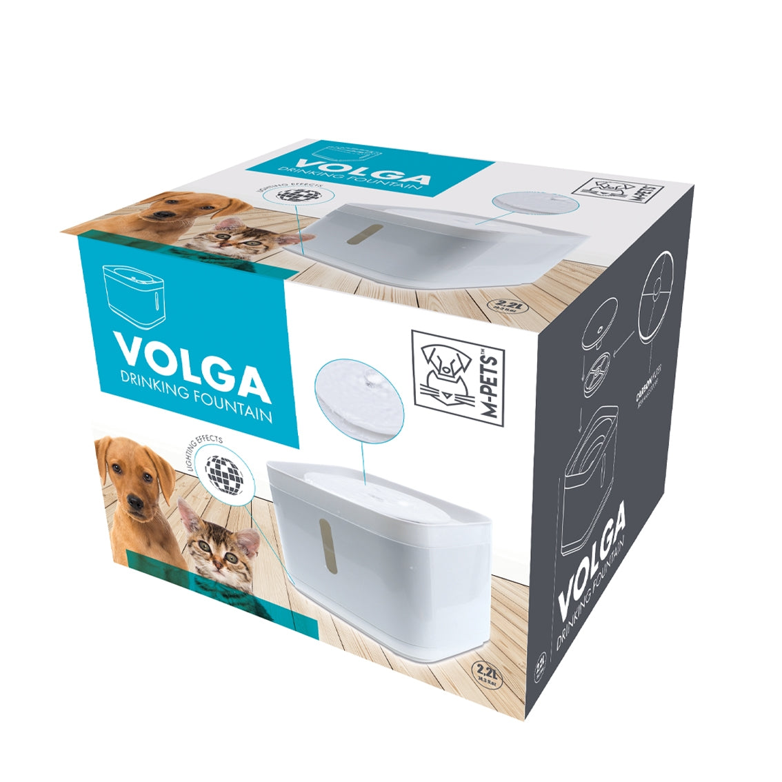M PETS VOLGA DRINKING FOUNTAIN 2200ML