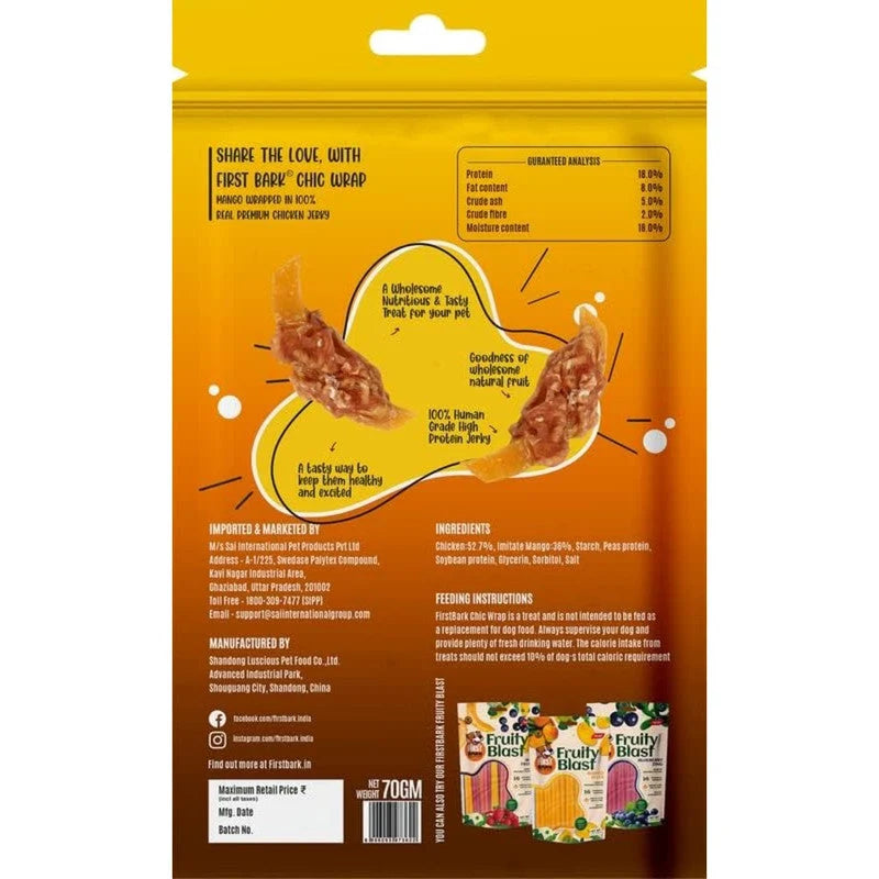 FIRST BARK MANGO CHIP TWINED BY CHICKEN 70GM