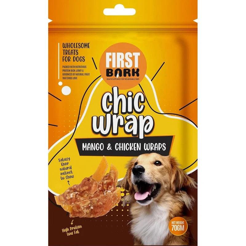 FIRST BARK MANGO CHIP TWINED BY CHICKEN 70GM