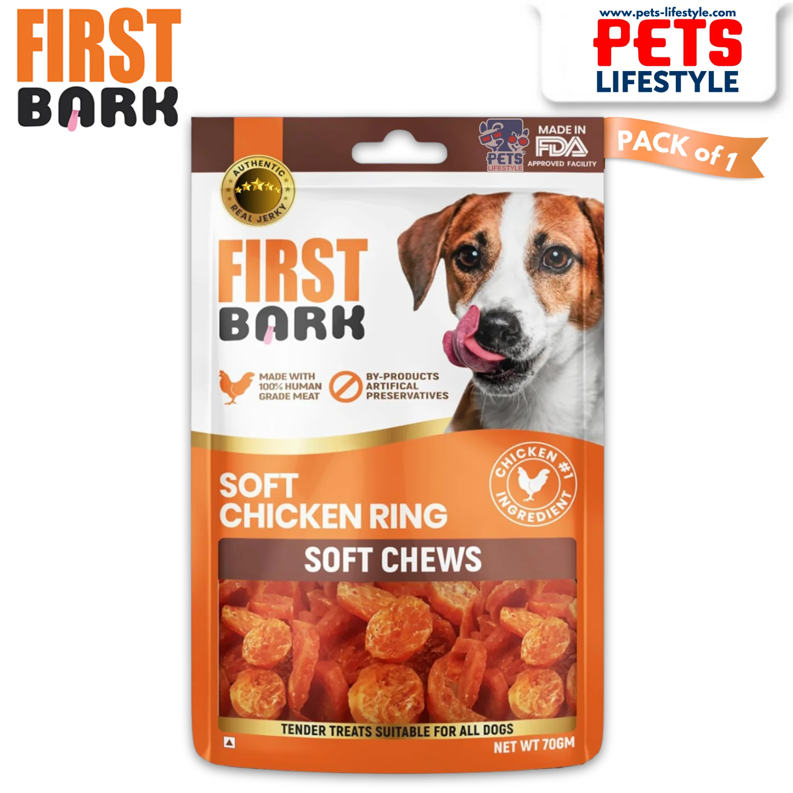 FIRST BARK SOFT CHICKEN RING 70G