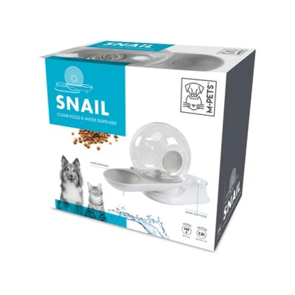 M PETS SNAIL COMBI FOOD AND WATER DISPENSER 2800 ML 240 G  BLUE