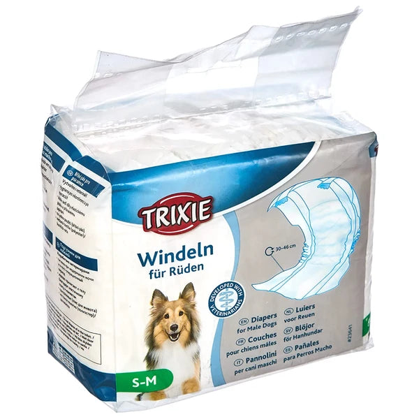 TRIXIE DIAPERS FOR MALE DOGS DISP.12PCS 30 46CM S M