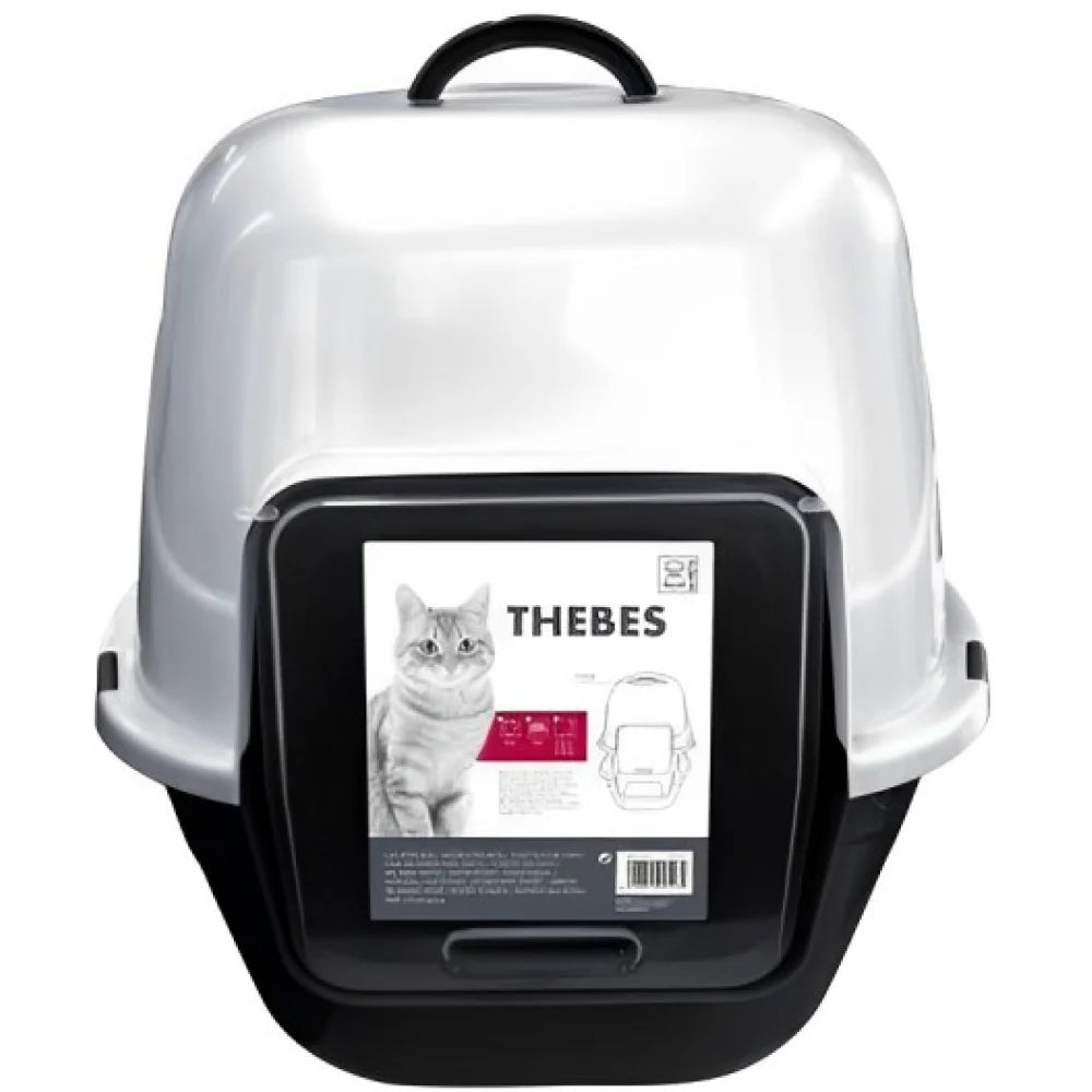 M PETS THEBES CAT LITTER BOX BLACK AND WHITE LARGE