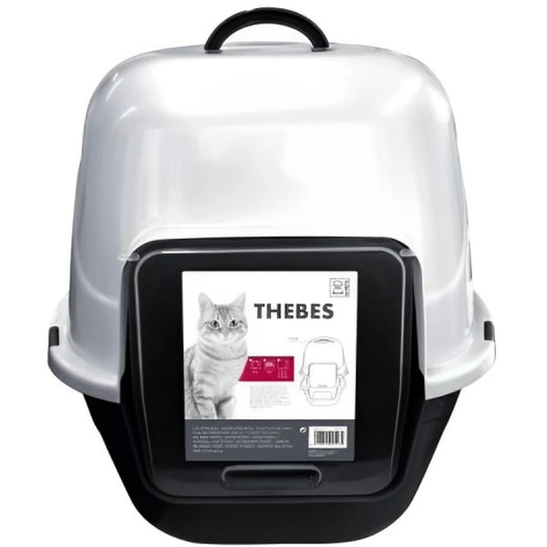 M PETS THEBES CAT LITTER BOX BLACK AND WHITE LARGE