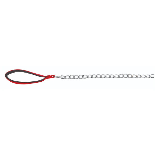 TRIXIE CHAIN LEASH WITH NYLON HAND LOOP RED 2 MM