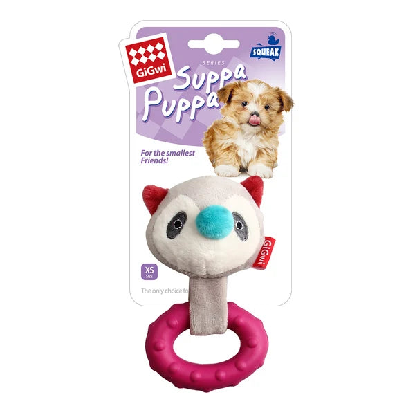 GIGWI SUPPA PUPPA RING RACOON XS SQUEAKER PLUSH