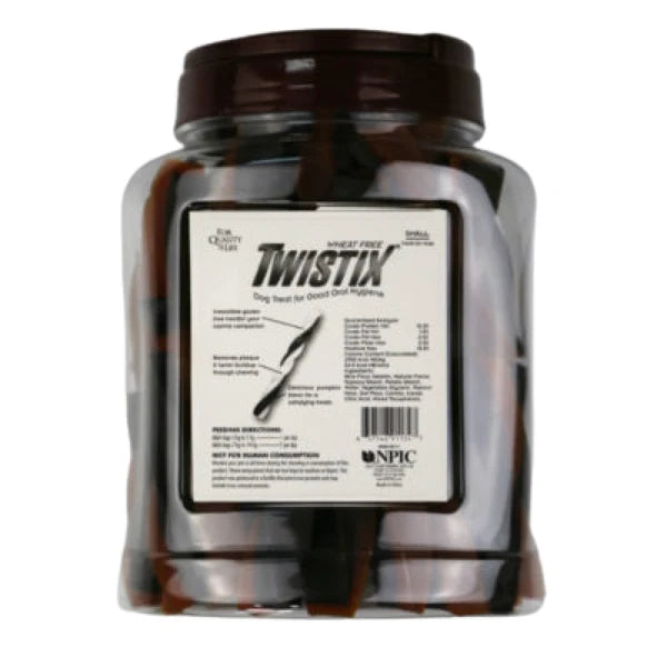 NPIC TWISTIX CANISTER PEANUT AND CAROB SMALL 50 STICKS