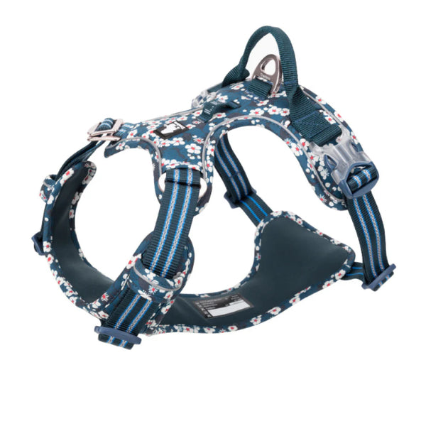 TRUELOVE FLORAL NO PULL PET HARNESS L SAXONY BULE