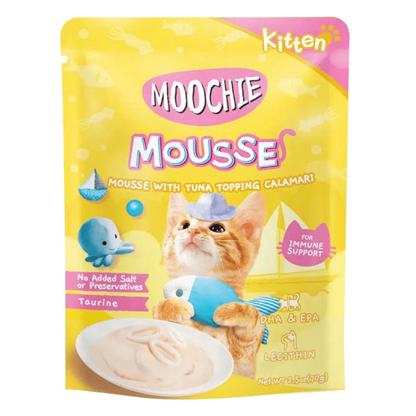 MOOCHIE MOUSSE KITTEN TUNA WITH TOPPING CALAMARI 70G