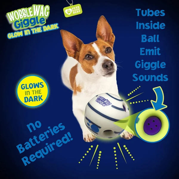 PAWSINDIA WOBBLE WAG GLOW IN DARK DOG TOY
