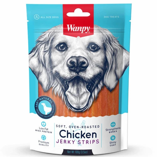 WANPY SOFT CHICKEN JERKY STRIP 100 GM