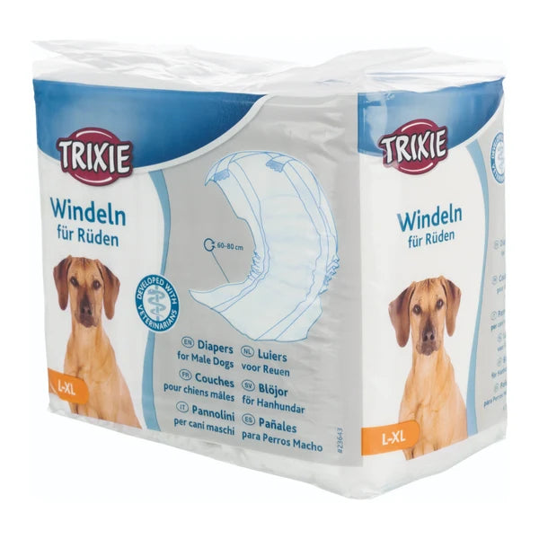 TRIXIE DIAPERS FOR MALE DOGS DISP.12PCS 30 46CM S M