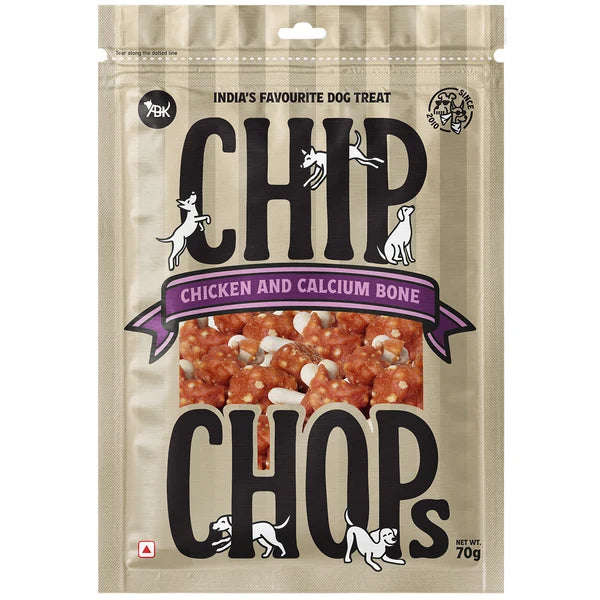 CHIP CHOPS CHICKEN AND CALCIUM BONE 70GM