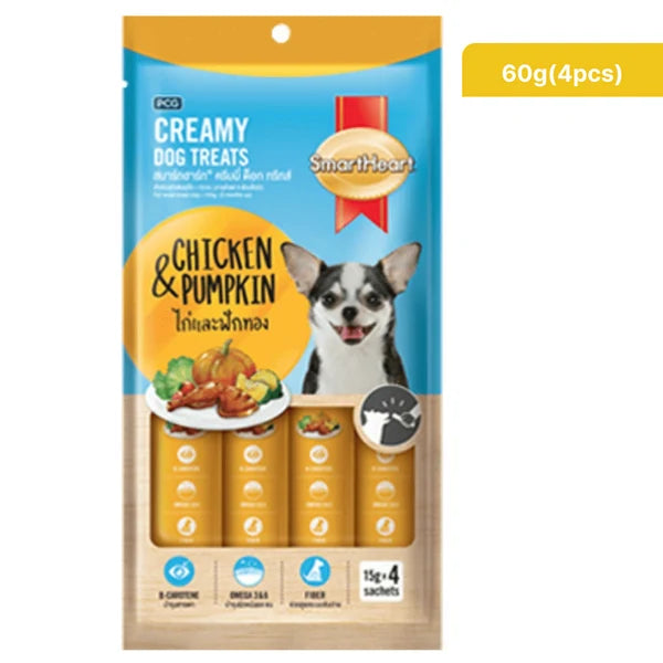 SMARTHEART CREAMY DOG TREAT CHICKEN AND PUMPKIN 60 GM