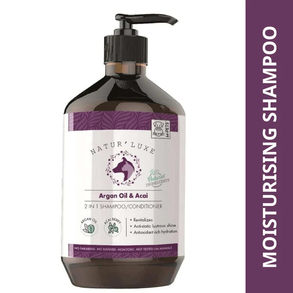 M PETS NATURLUXE ARGAN OIL ACAI 2 IN 1 SHAMPOO CONDITIONER 500 ML