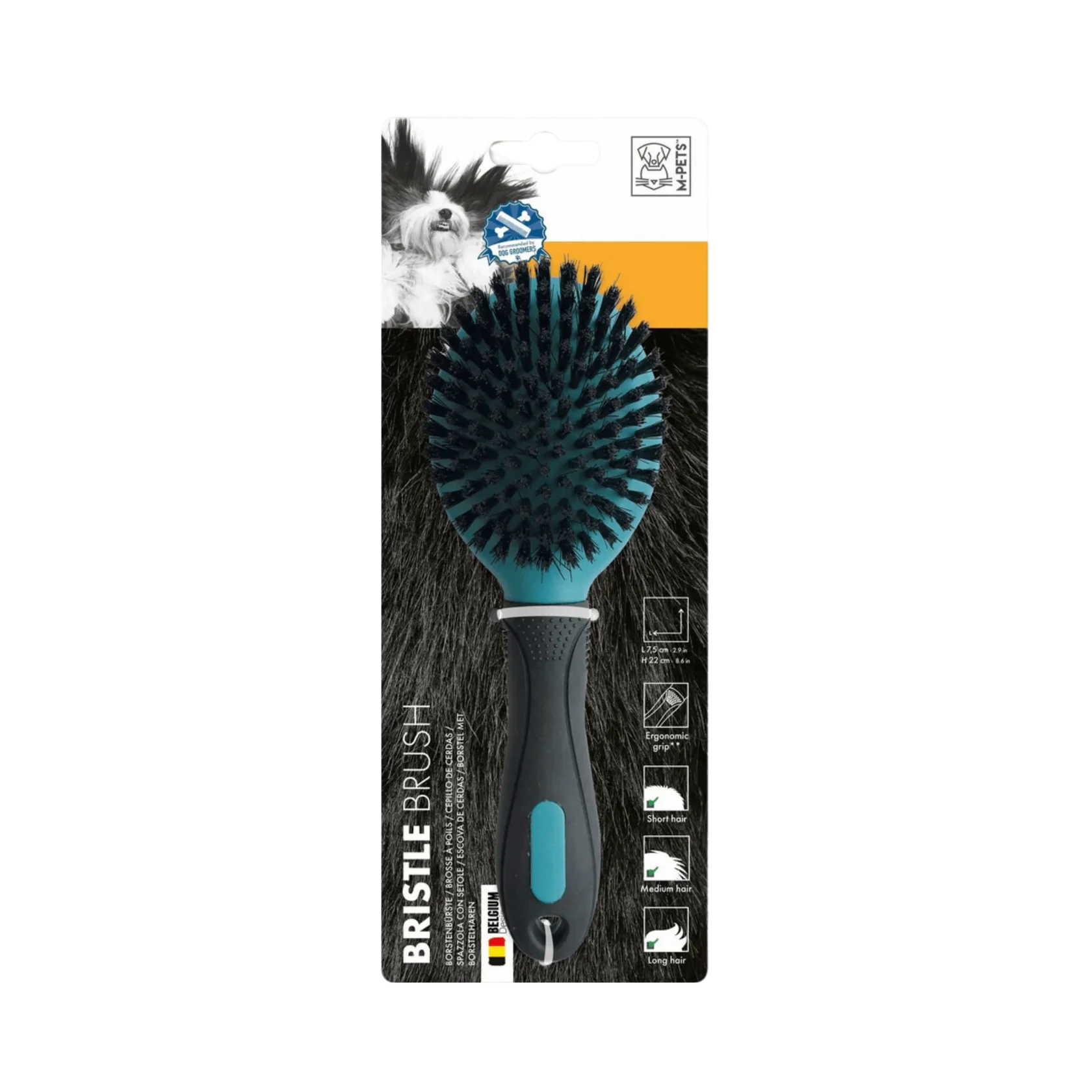 M PETS BRISTLE BRUSH 7.5X22 CM