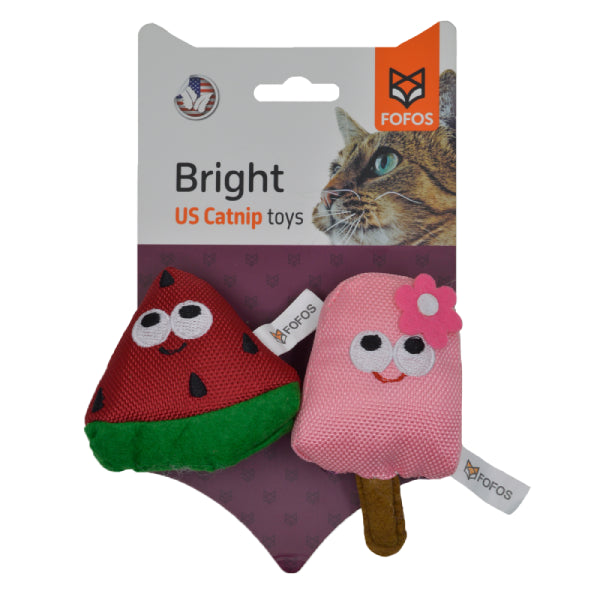 BARKBUTLER FOFOS SUMMER CAT TOY  WATERMELON POPSICLE