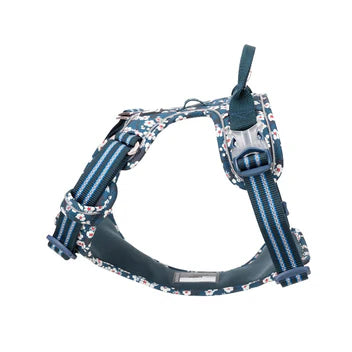 TRUELOVE FLORAL NO PULL PET HARNESS M SAXONY BULE