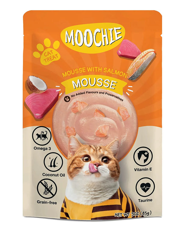 MOOCHIE MOUSSE WITH SALMON CAT GRAVY 85G
