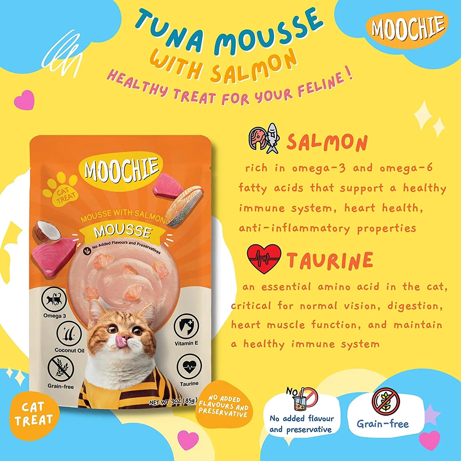 MOOCHIE MOUSSE WITH SALMON CAT GRAVY 85G