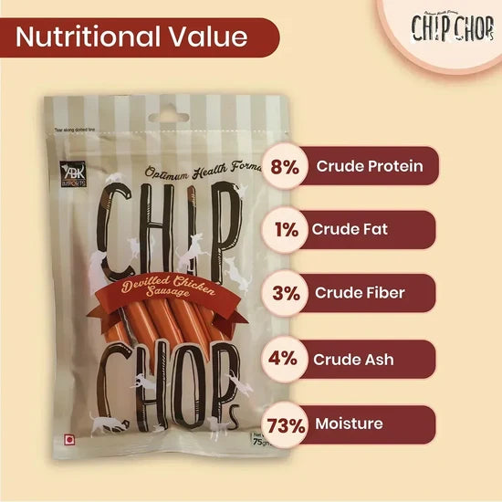 CHIP CHOPS CHICKEN SAUSAGES 75G