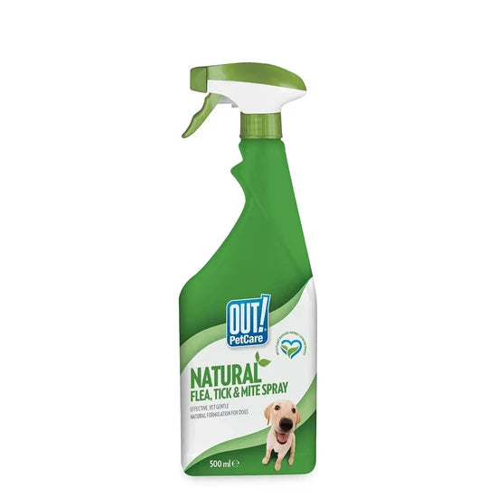 OUT NATURAL FLEA AND TICK SPRAY 500 ML