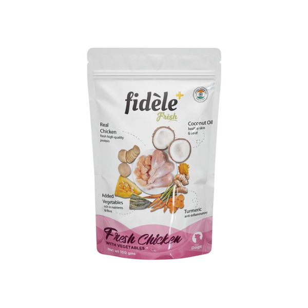 FI FRESH CHICKEN WITH VEG GRAVY POUCH 100GM