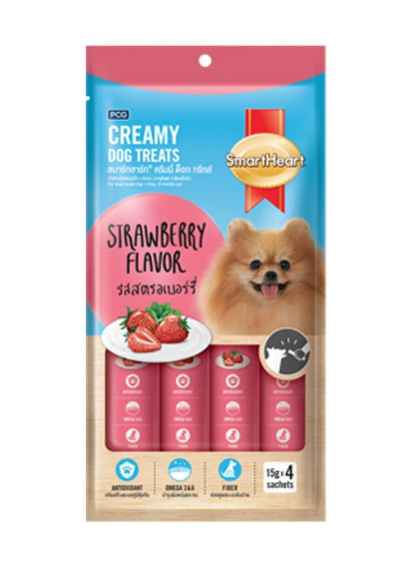 SMARTHEART CREAMY DOG TREAT STRAWBERRY 60 GM