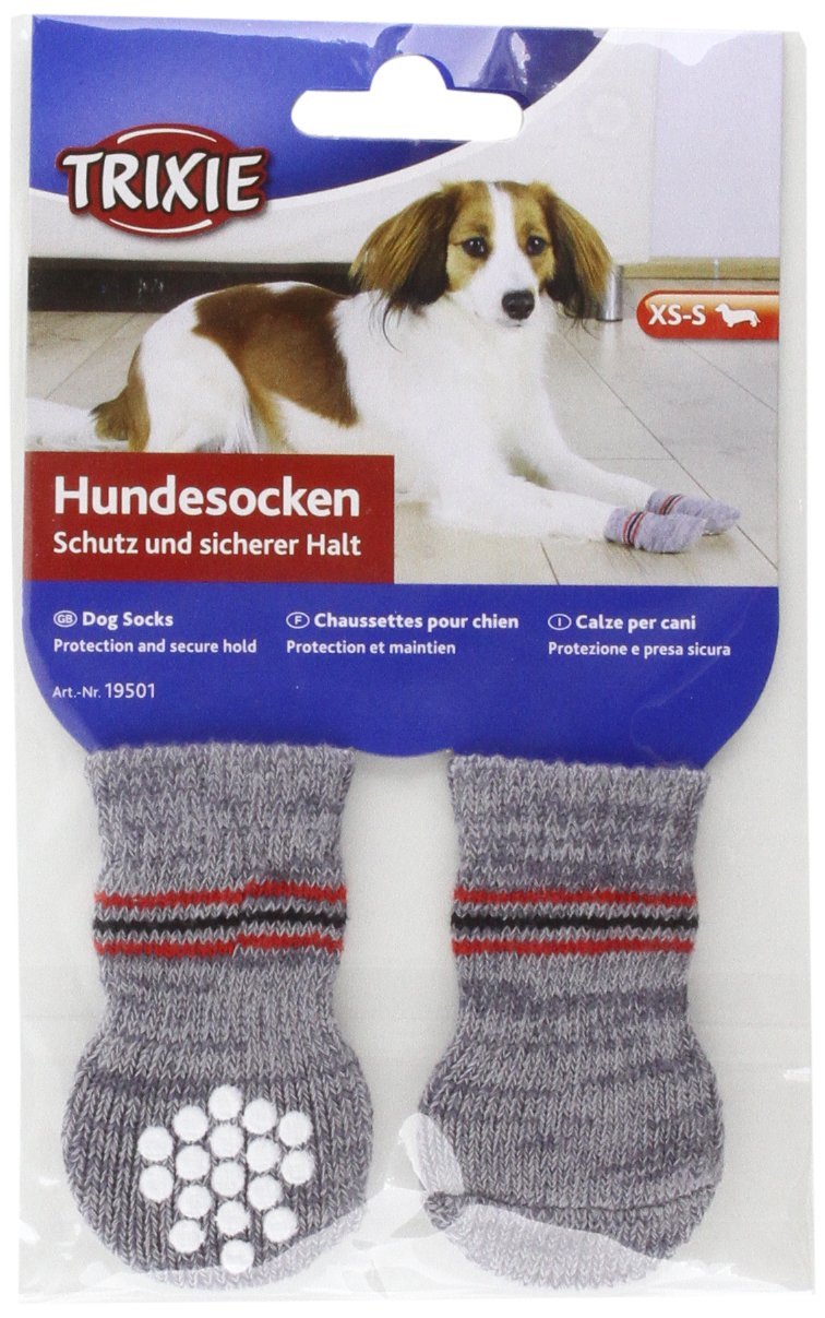 DOG SOCKS NON SLIP L XL 2 PCS GREY