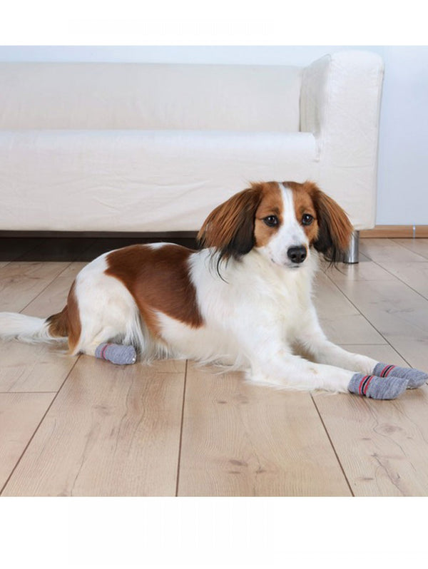 TRIXIE DOG SOCKS NON SLIP L XL 2 PCS GREY