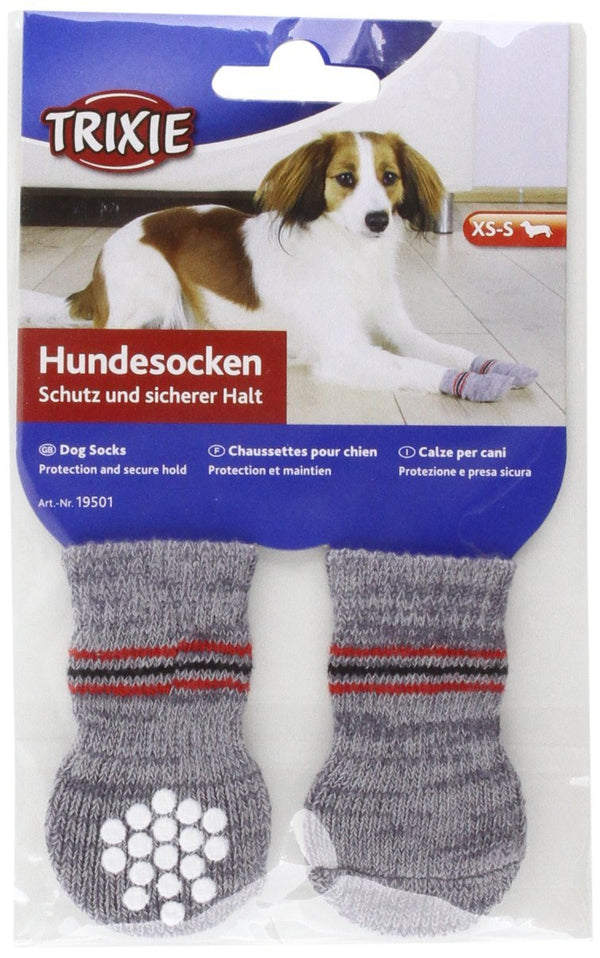 DOG SOCKS NON SLIP L XL 2 PCS GREY