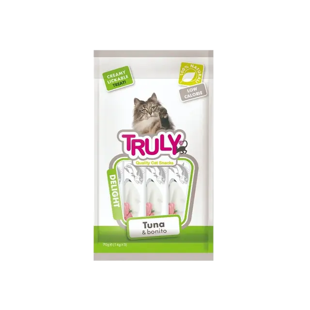 TRULY CREAMY LICKABLE TREATS TUNA BONITO 5P 70GM