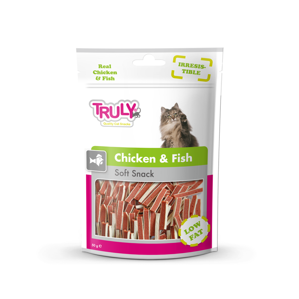 TRULY CHICKEN FISH SOFT SNACKS FOR CAT 50GM