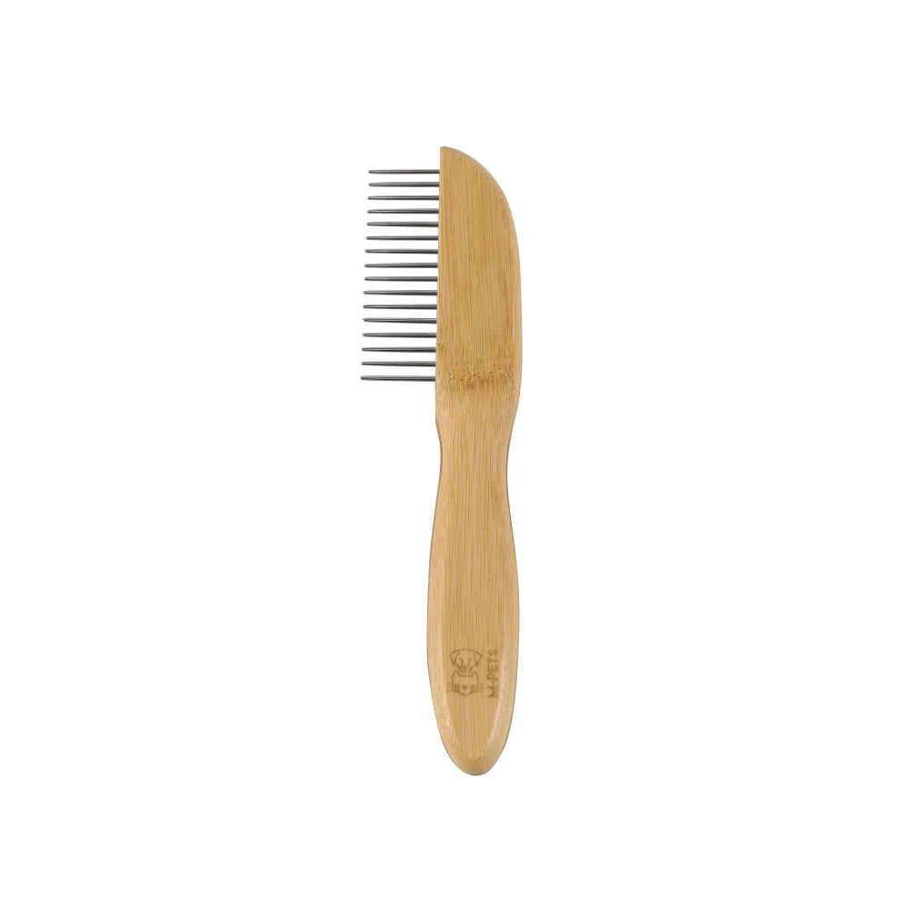 M PETS BAMBOO REGULAR COMB WITH ROTATING TEETH 16 TEETH