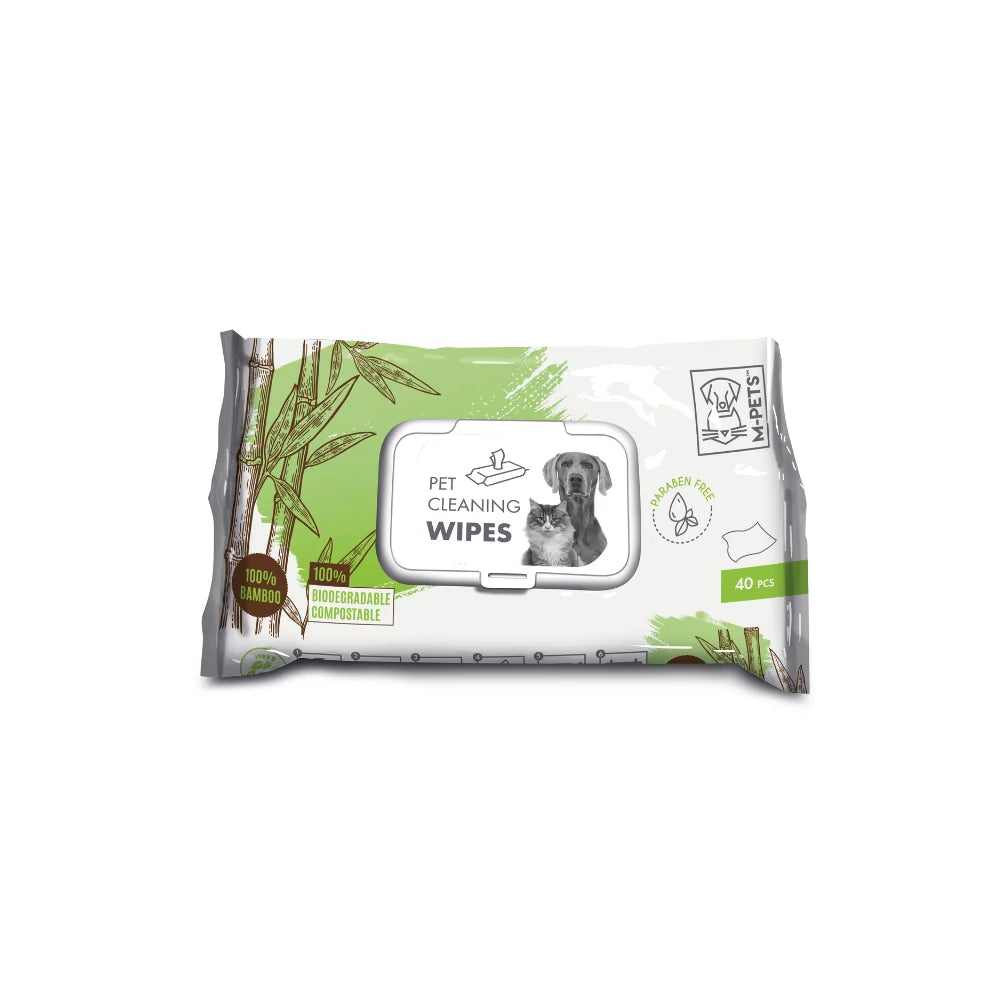 M PETS CLEANING WIPES 100 PERC. BAMBOO 15X20CM 40 PCS