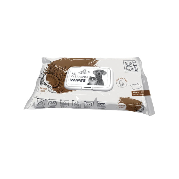 M PETS CLEANING WIPES COCONUT 15X20CM 40PCS