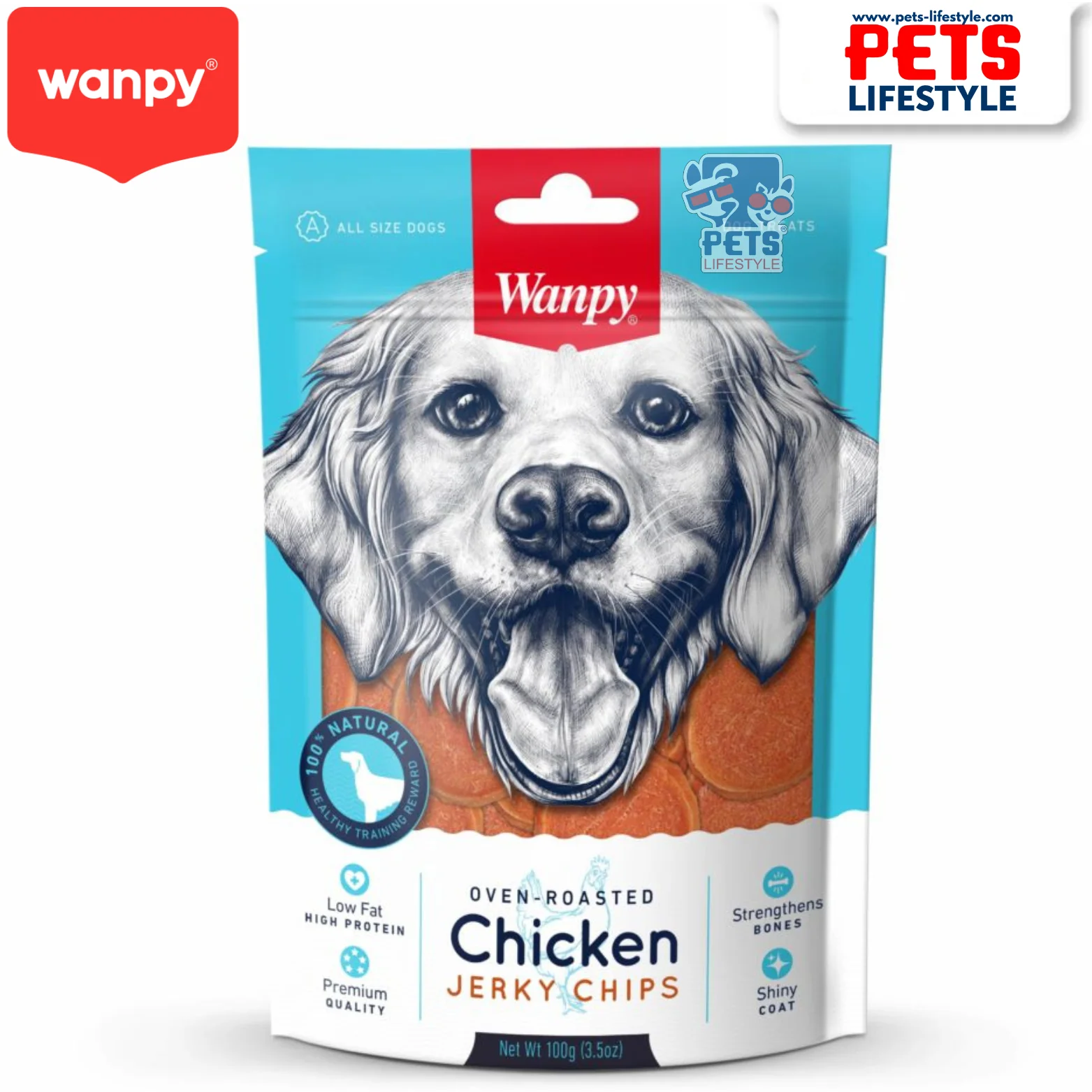 WANPY CHICKEN JERKY CHIPS 100GM