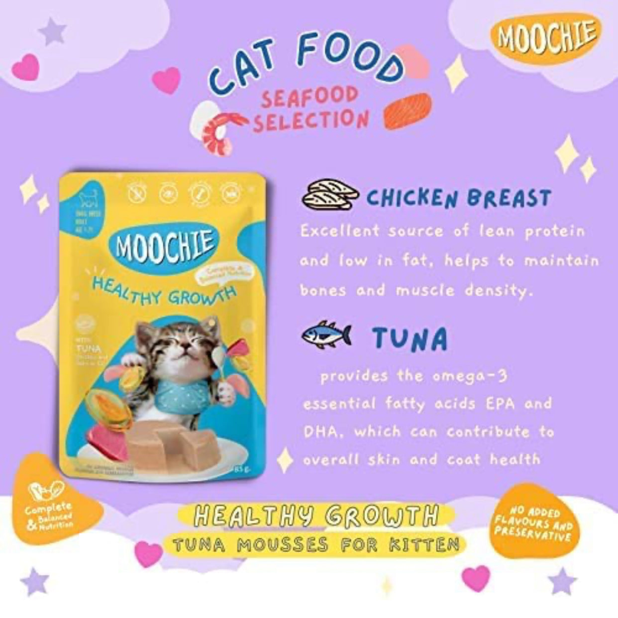MOOCHIE HG CAT FOOD CHICKEN & TUNA MOUSSE GRAVY 85G
