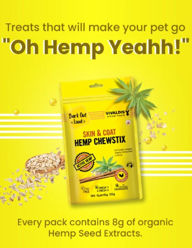 BOL SKIN AND COAT HEMP CHEWSTIX 100G