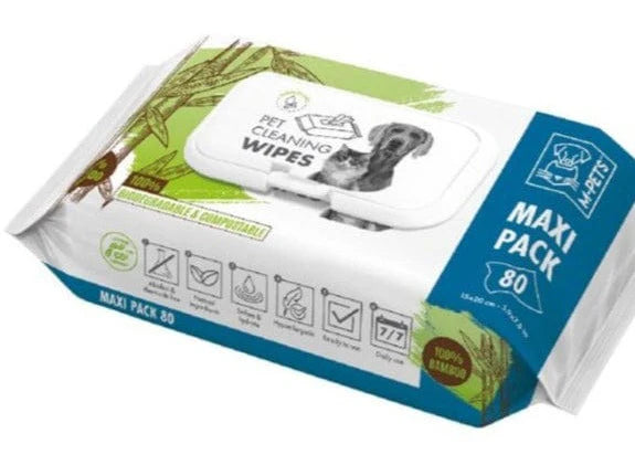 M PETS MAXI PACK WIPES BAMBOO 80PCS
