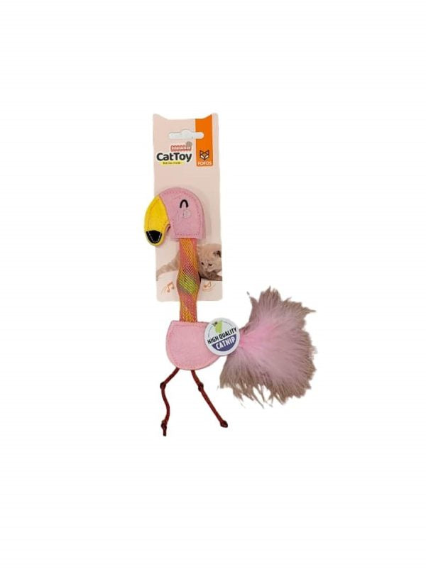 FOFOS CAT FLICK TUBE TOY FLAMINGO