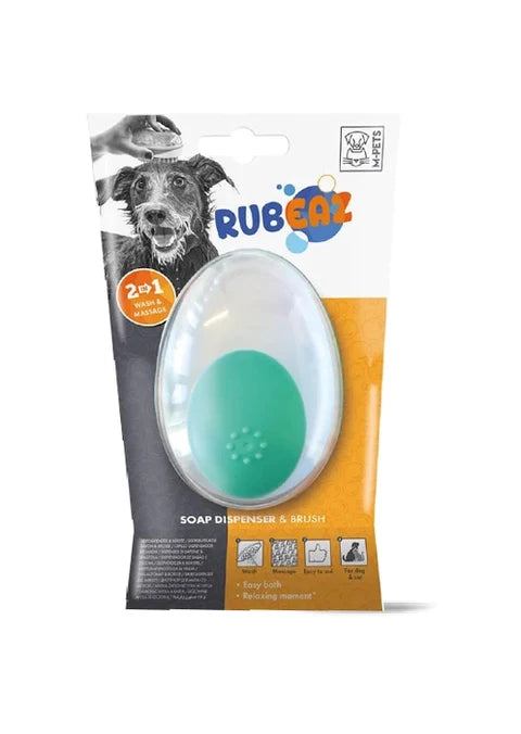 M PETS RUBEAZ SOAP DISPENSER AND BRUSH GREEN